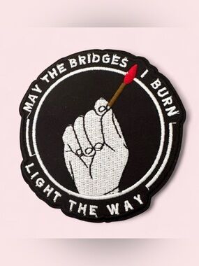3.5” Embroidered Matchstick Fist Iron on Patch